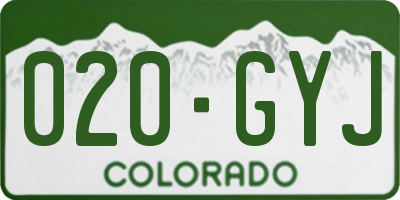 CO license plate 020GYJ