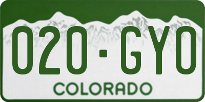 CO license plate 020GYO
