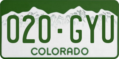 CO license plate 020GYU