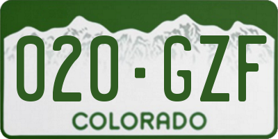 CO license plate 020GZF