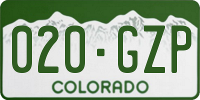 CO license plate 020GZP