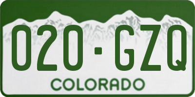 CO license plate 020GZQ