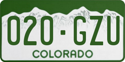 CO license plate 020GZU