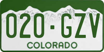 CO license plate 020GZV