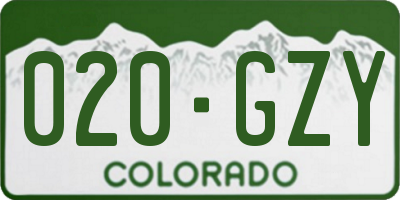 CO license plate 020GZY