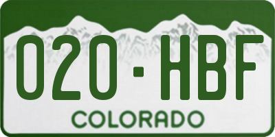CO license plate 020HBF