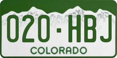 CO license plate 020HBJ