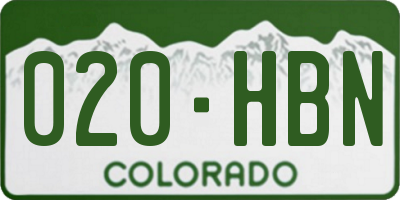 CO license plate 020HBN