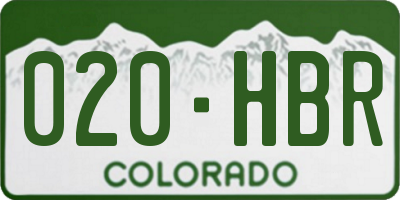 CO license plate 020HBR