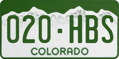 CO license plate 020HBS
