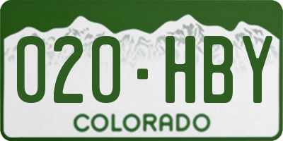 CO license plate 020HBY