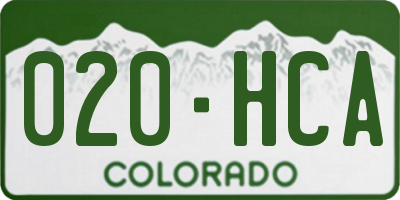 CO license plate 020HCA