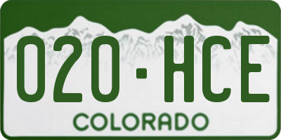 CO license plate 020HCE