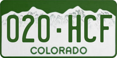 CO license plate 020HCF