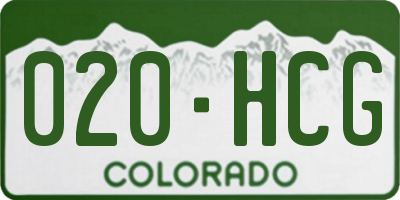 CO license plate 020HCG