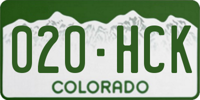 CO license plate 020HCK