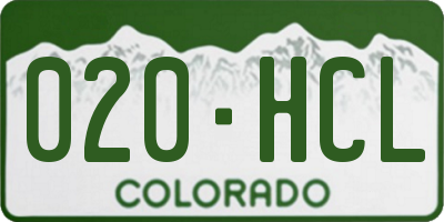CO license plate 020HCL