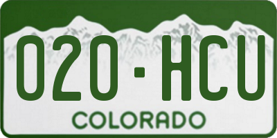 CO license plate 020HCU