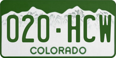 CO license plate 020HCW
