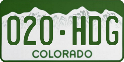 CO license plate 020HDG