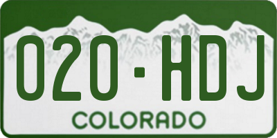 CO license plate 020HDJ