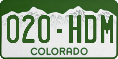 CO license plate 020HDM
