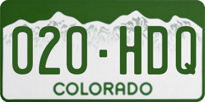CO license plate 020HDQ