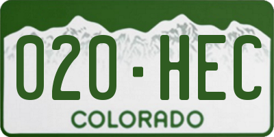 CO license plate 020HEC