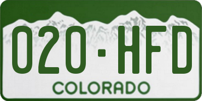 CO license plate 020HFD