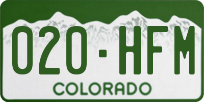 CO license plate 020HFM
