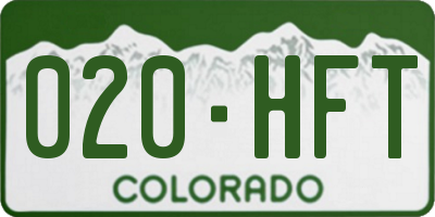 CO license plate 020HFT