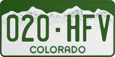 CO license plate 020HFV