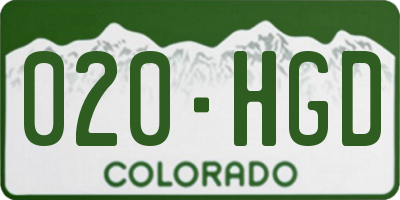 CO license plate 020HGD