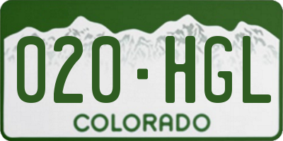 CO license plate 020HGL