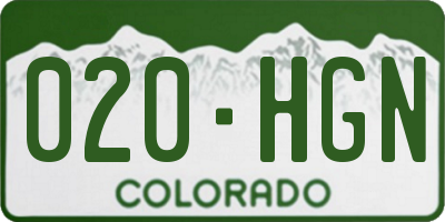 CO license plate 020HGN