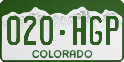CO license plate 020HGP
