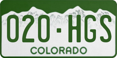 CO license plate 020HGS