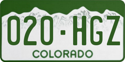 CO license plate 020HGZ