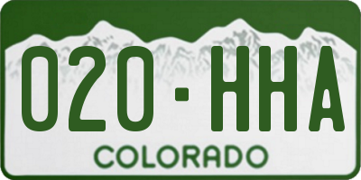 CO license plate 020HHA