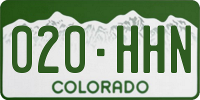 CO license plate 020HHN