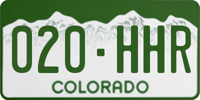 CO license plate 020HHR
