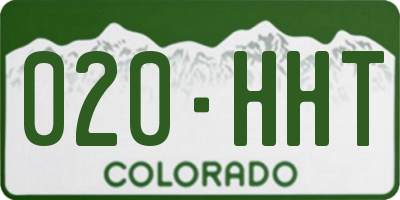 CO license plate 020HHT