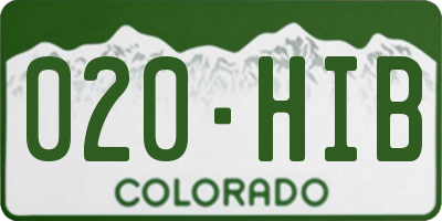 CO license plate 020HIB