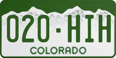 CO license plate 020HIH