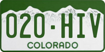 CO license plate 020HIV