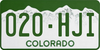 CO license plate 020HJI