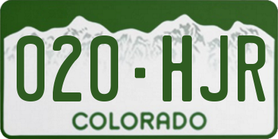 CO license plate 020HJR