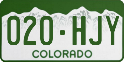 CO license plate 020HJY