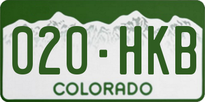 CO license plate 020HKB
