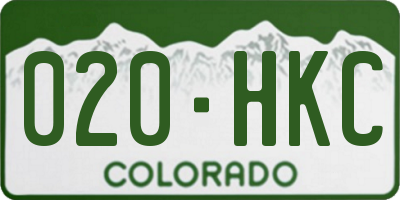 CO license plate 020HKC